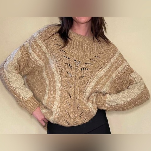 Ecote Sweaters - Ecote Cable Knit Drop Shoulder Oversized Sweater